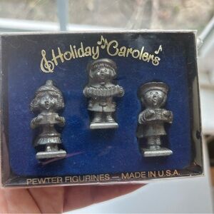 Vintage Royal pewter Christmas holiday carolers figurine lot of three new in box
